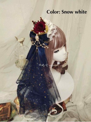 Handmade Rose & Crown Classic Lolita Hair Accessory (BD01)